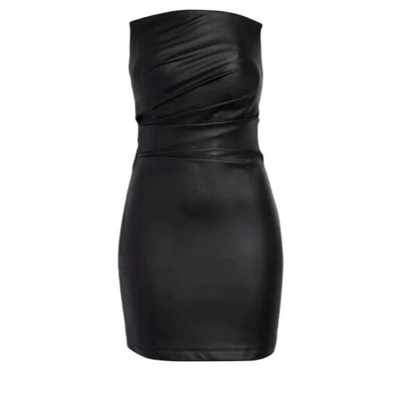 RtA Poppy Faux Leather Mini Dress in Black - Picture 1 of 6